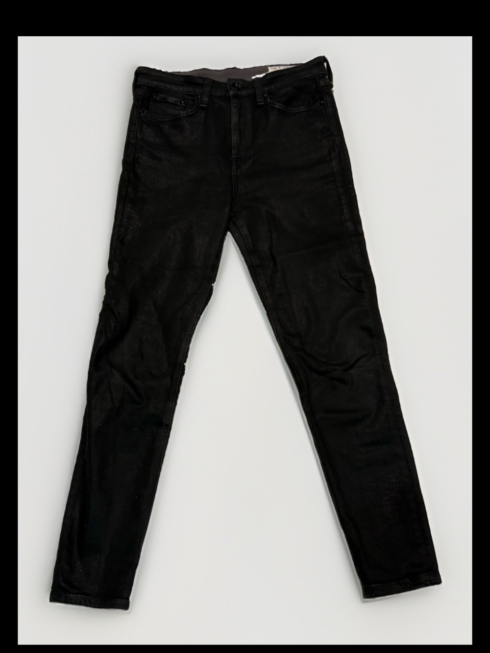 Rag & Bone Nina Coated Black Skinny Jeans – Size 26
